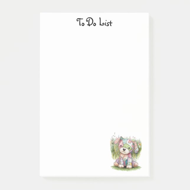 Cute hund och eget namn,Enkel Personlig Post-it Block (Framsida)