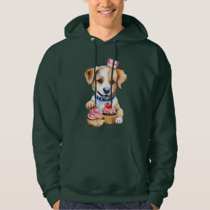 Cute hund och frukter hoodie