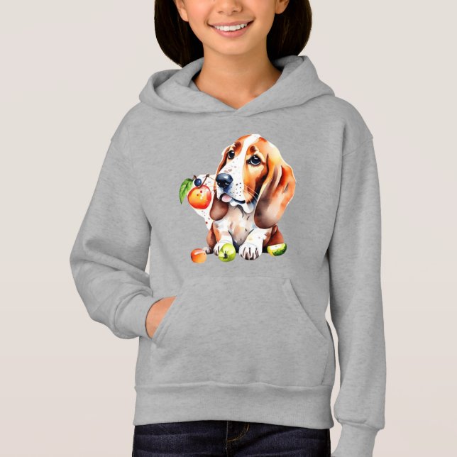 Cute hund och frukter t shirt (Framsida)