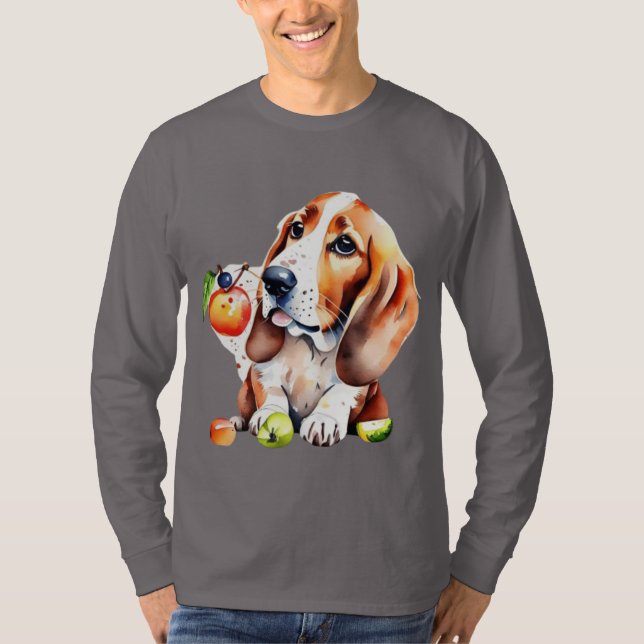 Cute hund och frukter t shirt (Framsida)