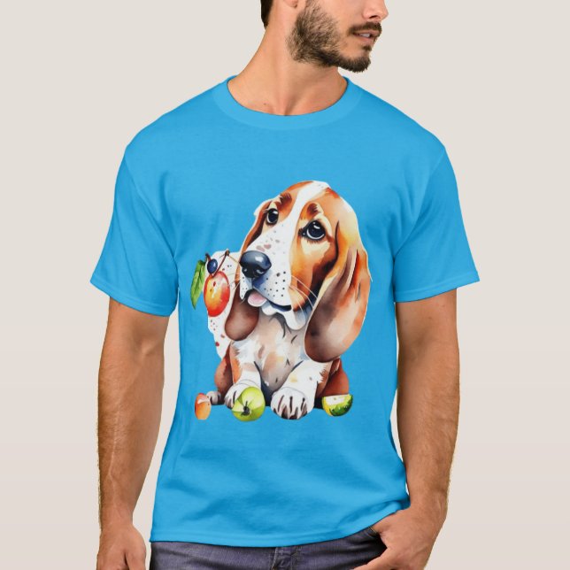 Cute hund och frukter t shirt (Framsida)