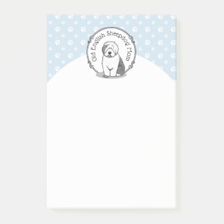 Cute Hund OES Mamma Old English Sheepdog Mamma (Gr Post-it Block