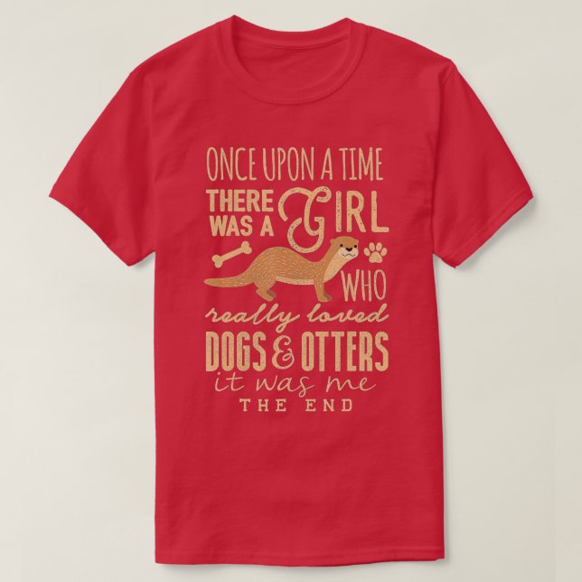 Cute Hund Otter Älskare Girl Verkligen Loved Hunda T Shirt (Design framsida)