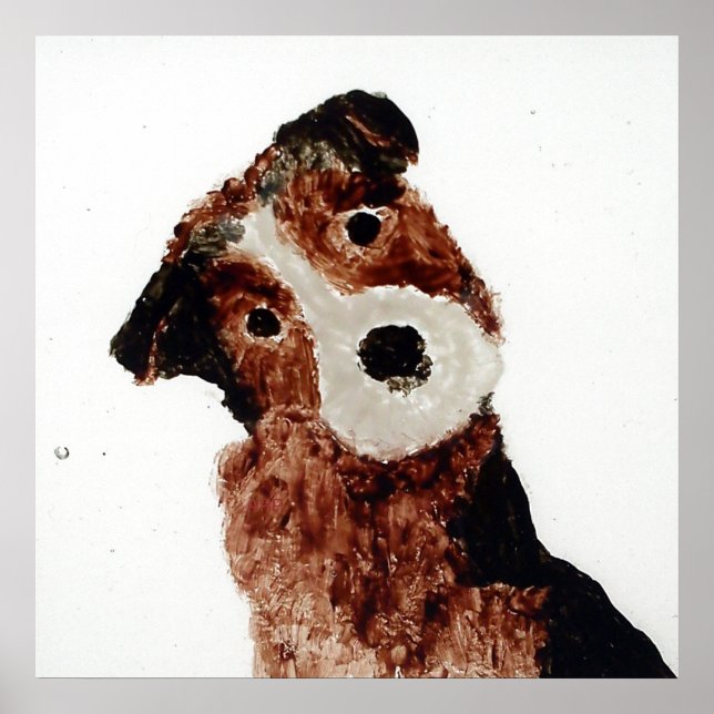 Cute Hund Painting Terrier Poster (Framsidan)