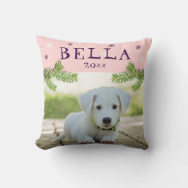 Cute Hund Pet Bild Rosa - julfoto Kudde