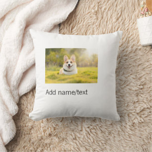 Cute hund pet lägger till namn text som är rediger kudde