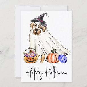 Cute Hund Pet Puppy Ghost Happy halloween Julkort