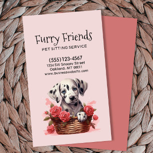Cute Hund Pet Service Watercolor Visitkort