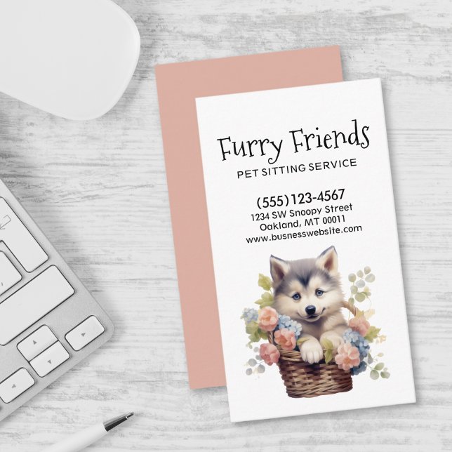 Cute Hund Pet Service Watercolor Visitkort (Skapare uppladdad)