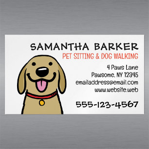 Cute Hund Pet Sitta Animal Care Labrador Tecknad Magnetiska Visitkort