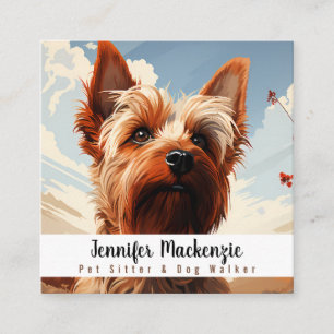 Cute Hund Pet Sitter och Dog Walker Fyrkantigt Visitkort