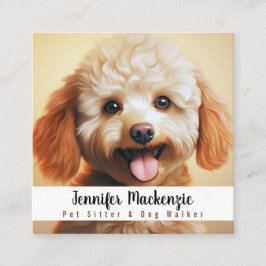 Cute Hund Pet Sitter och Dog Walker Fyrkantigt Visitkort