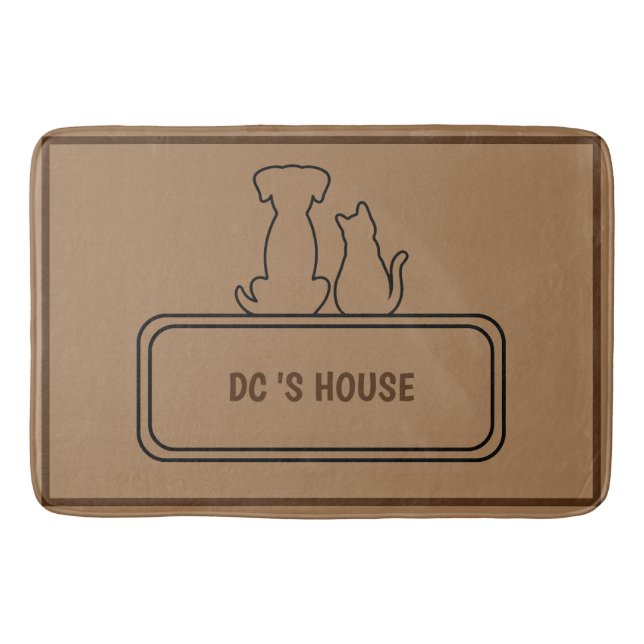 Cute Hund Pet Välkommen hem party DIY namn Badrumsmatta (Framsidan)