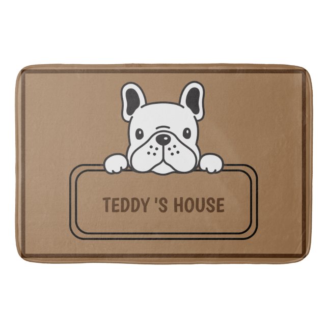 Cute Hund Pet Välkommen hem party DIY namn Badrumsmatta (Framsidan)