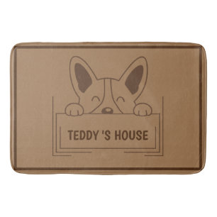 Cute Hund Pet Välkommen hem party DIY namn Badrumsmatta