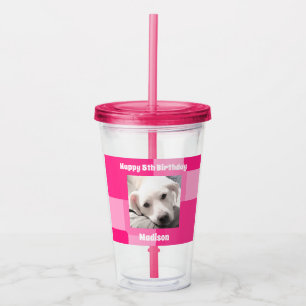 Cute Hund Photo 5th Birday Rosa Take Away Mugg