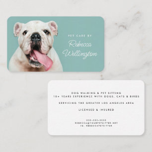 Cute Hund Photo Bulldog Pet Sitter Dog Walker Visitkort