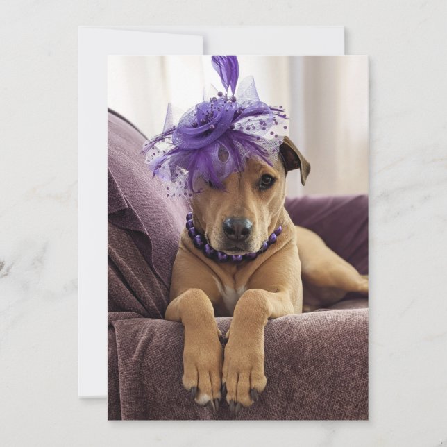 Cute Hund Photo Card-adress finare Tack Kort (Framsida)