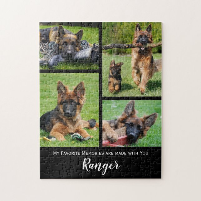 Cute Hund Photo Collage - Personlig Pet Photo Pussel (Vertikal)