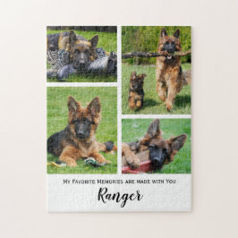Cute Hund Photo Collage - Pet-foto för vit Ram Pussel