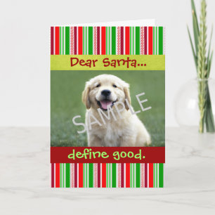 Cute Hund Photo jul-gratulationskort Rand Helgkort