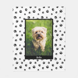 Cute Hund Photo med Namn Black Tass avtryck Mönste Fleecefilt