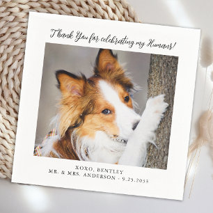 Cute Hund Photo Modern Simple Personlig Bröllop Pappersservett