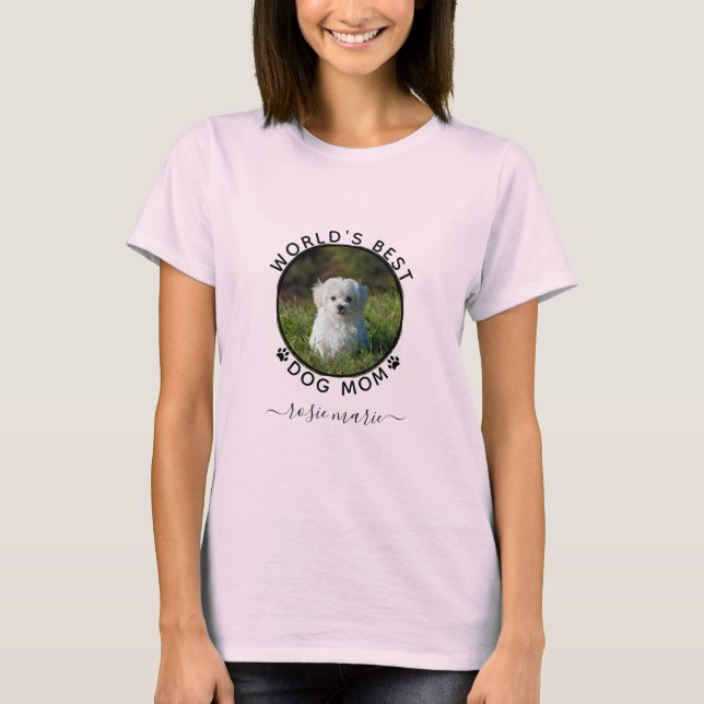 Cute Hund Photo Namn Black Tass avtryck Personlig T Shirt (Framsida)