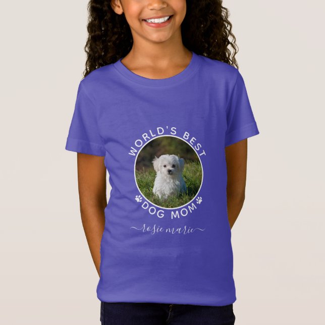 Cute Hund Photo Namn White Tass avtryck Anpassning T Shirt (Framsida)