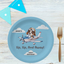 Cute Hund Pilot &Cessna Flygplan,Resa,Första födel
