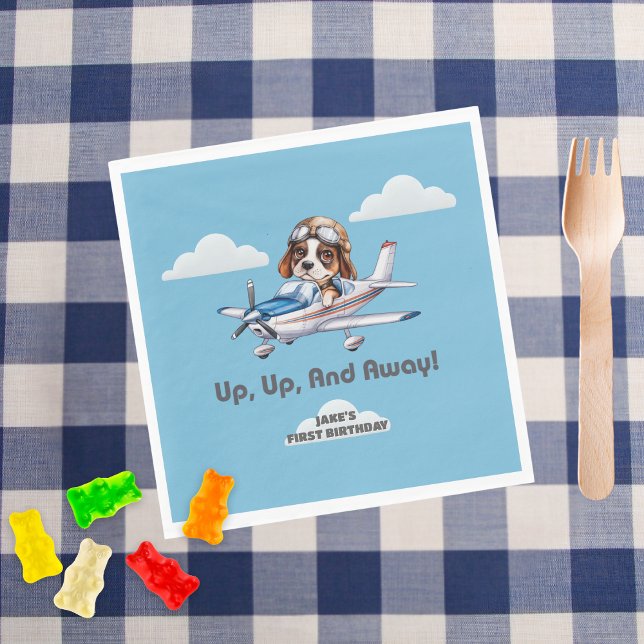 Cute Hund Pilot &Cessna Flygplan,Resa,Första födel Pappersservett (Skapare uppladdad)
