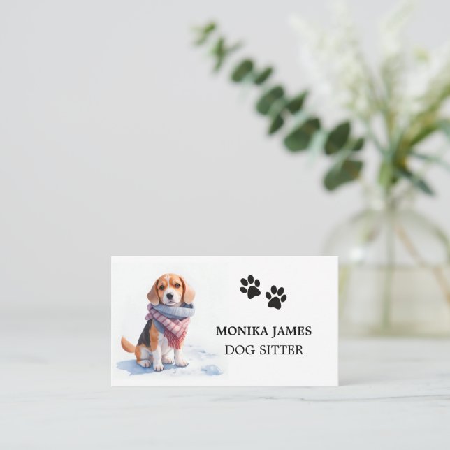 Cute Hund-plats Visitkort (Stående Fram)