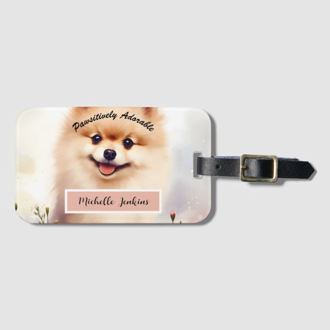 Cute Hund, Pommern Bagagebricka (Framsida horisontal)