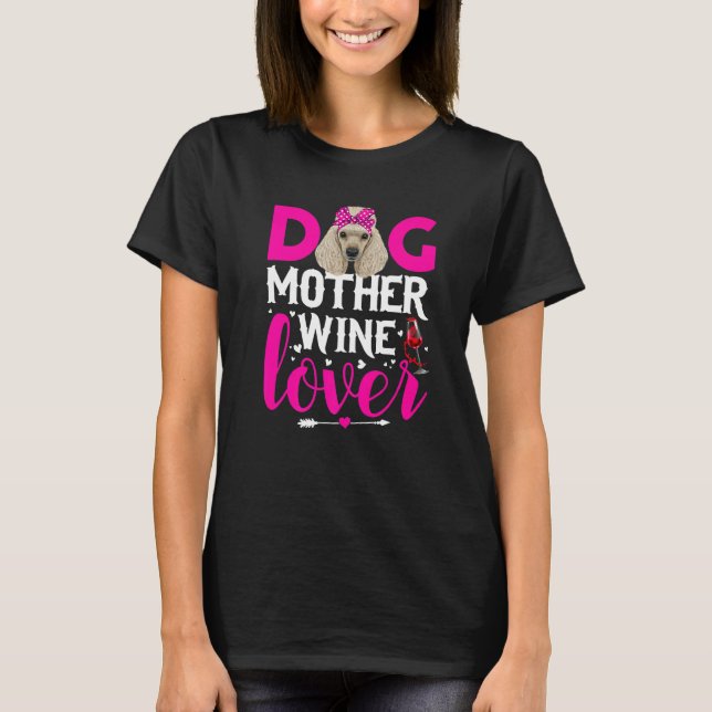 Cute Hund Pudel Hund Mors dag T Shirt (Framsida)