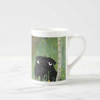 Cute Hund Pug Gustav Klimt Forest Benporslin Mugg