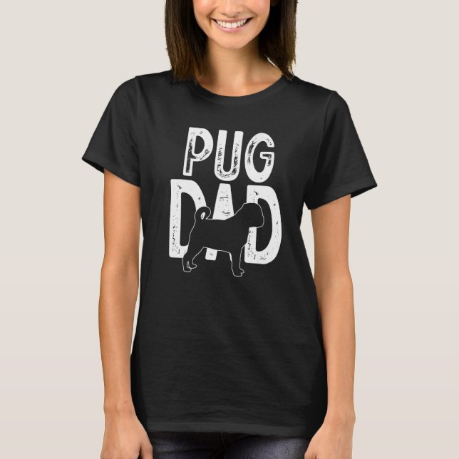 Cute Hund Pug Pappa Puppy Far T Shirt (Framsida)