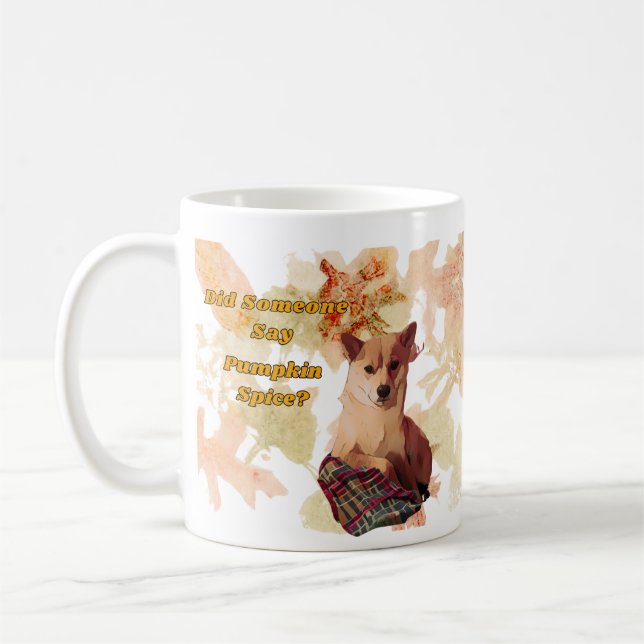 Cute Hund Pumpkin Spice Coffee Mugg (Vänster)