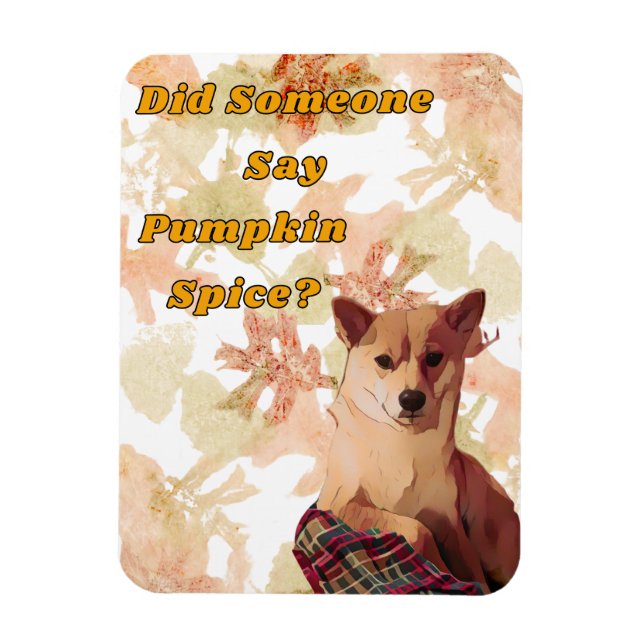 Cute Hund Pumpkin Spice Magnets Magnet (Vertikal)