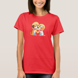 Cute Hund Puppy Heart Valentindagen Galentine T Shirt