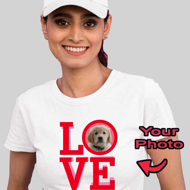 Cute Hund Puppy Kärlek Personlig Photo T-Shirt (Skapare uppladdad)