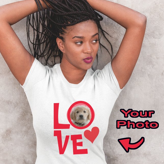 Cute Hund Puppy Kärlek Personlig Photo T-Shirt (Skapare uppladdad)