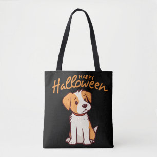 Cute Hund Puppy Lycklig Hallowen Tygkasse