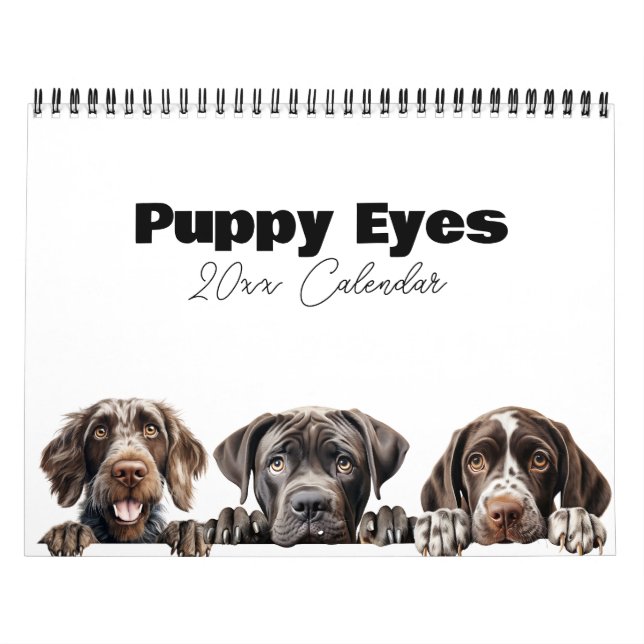 Cute Hund Puppy Ögon Calendar Kalender (Omslag)