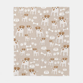 Cute Hund Puppy Tass avtryck Mönster Fleecefilt