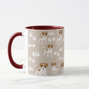 Cute Hund Puppy Tass avtryck Mönster Mugg