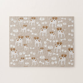 Cute Hund Puppy Tass avtryck Mönster Pussel