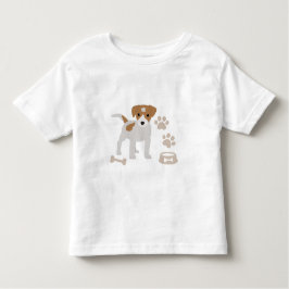 Cute Hund Puppy Tass avtryck Mönster T Shirt