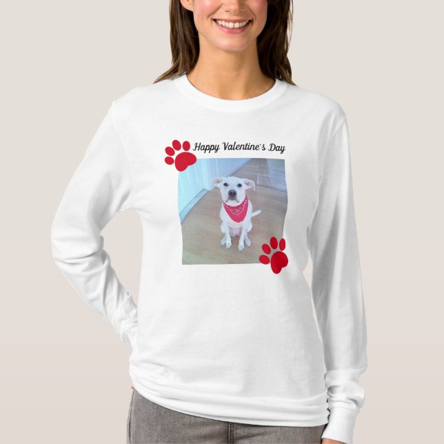 Cute Hund Red Tass 1 Photo T Shirt (Framsida)