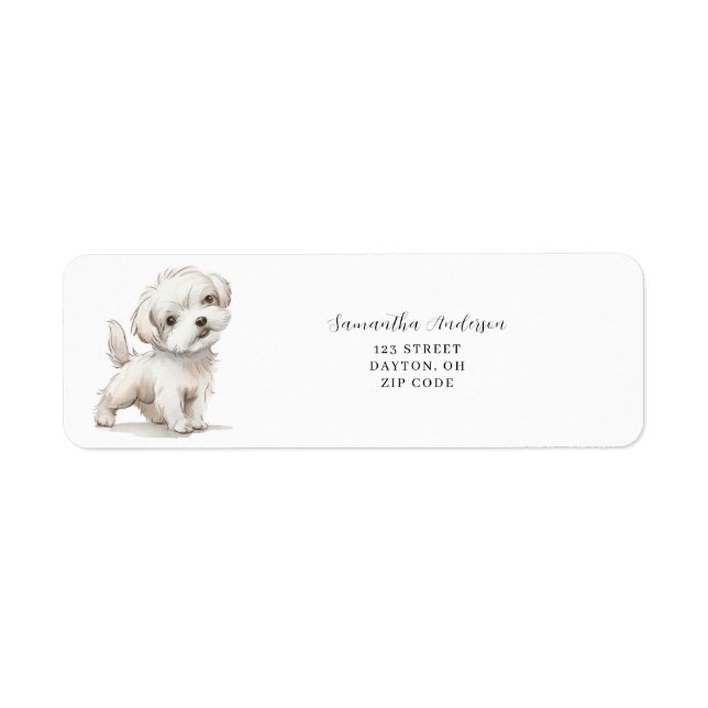 Cute Hund-Returadress Returadress Etikett (Framsidan)