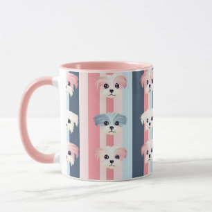 Cute Hund Rosa och Blue Mugg